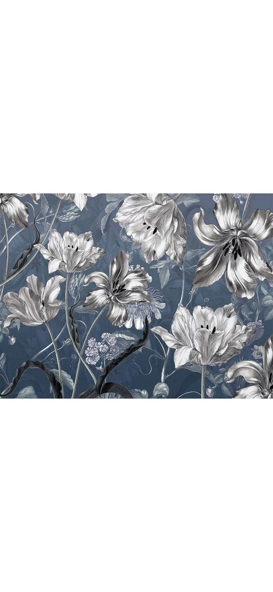 Fototapet floral Merian Blue, Komar, vlies, 350x250 cm