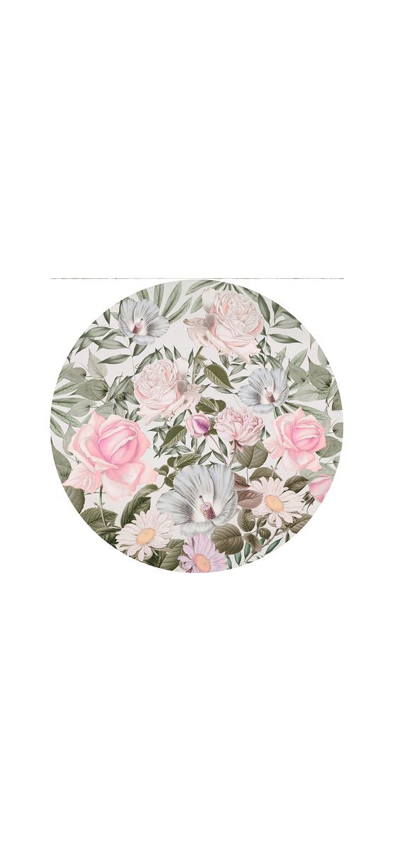 Fototapet rotund Daphne, Komar, model floral pastel, autoadeziv, 125 cm diametru