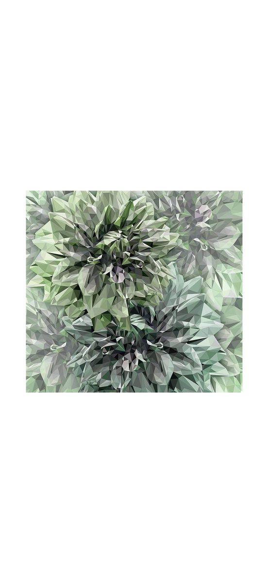 Fototapet floral verde Emerald Flowers, Komar, print digital, 300x280 cm