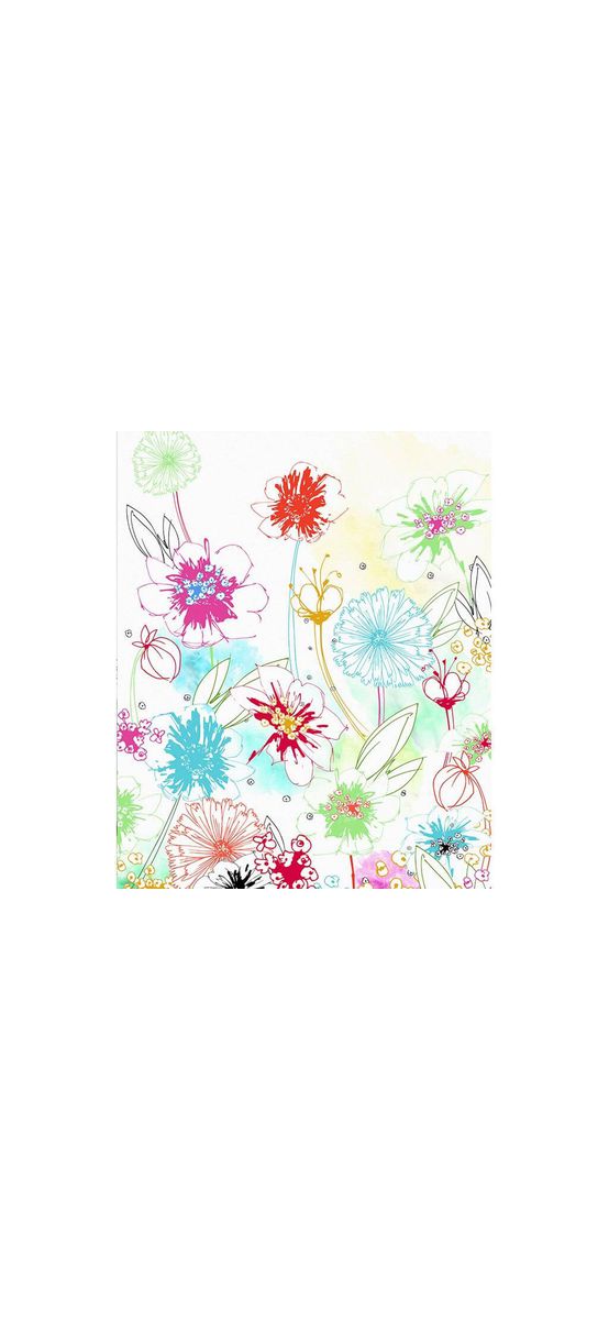 Fototapet floral Joyful, Komar, imprimeu grafic, multicolor, 200x250 cm