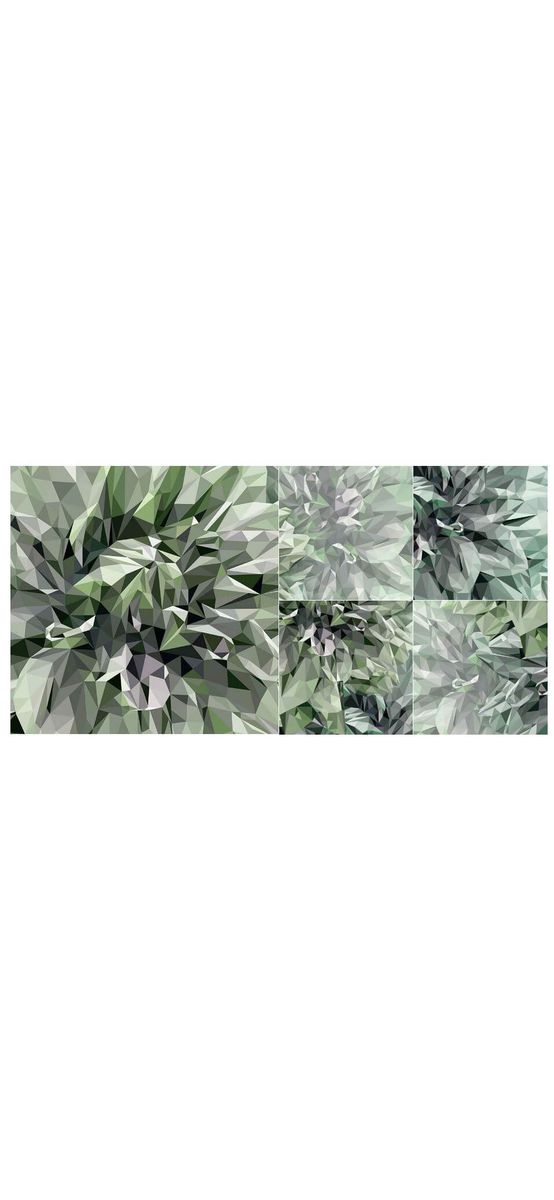 Fototapet floral verde Emerald Flowers, Komar, print digital, 300x280 cm