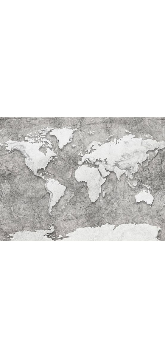 Fototapet harta lumii World relief, Komar, gri, 350x250 cm