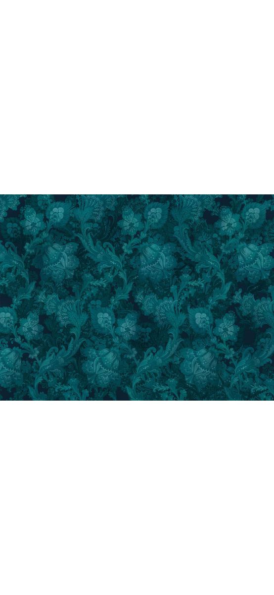 Fototapet Fleurs de Nuit, Komar, model floral turcoaz, 400x280 cm