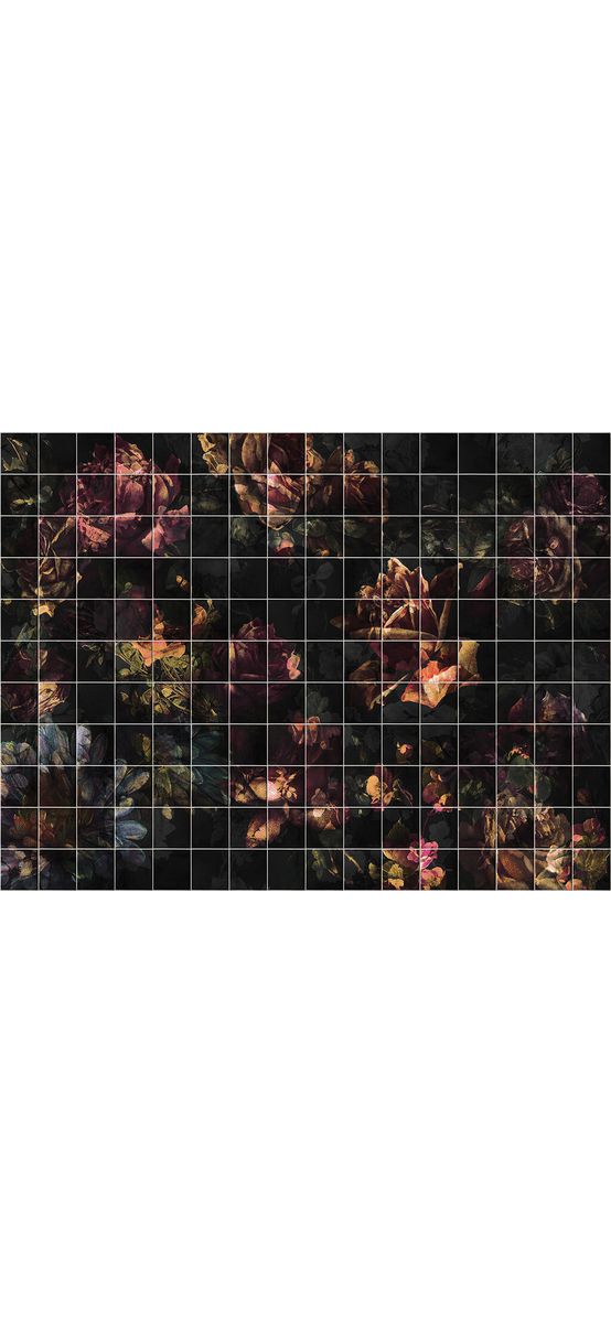 Fototapet Tiles Flowers, Komar, print digital, 400x280 cm