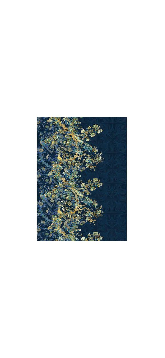 Fototapet Nocturne Albastru, Komar, 200x280 cm – design floral și geometric elegant