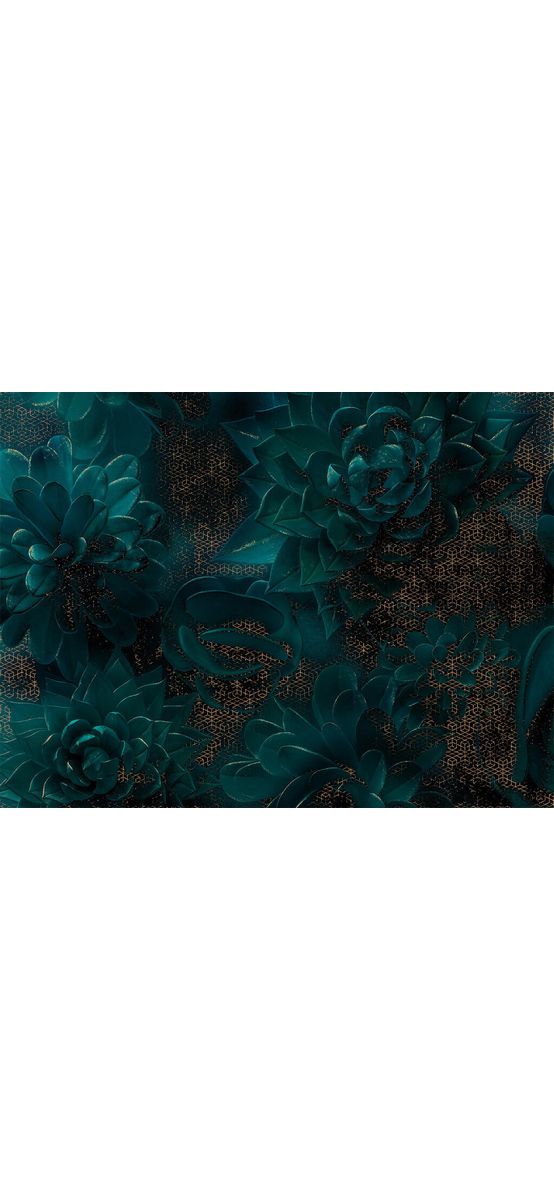 Fototapet floral 3D Ombres, Komar, verde, 400x280 cm