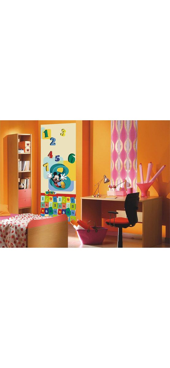 Fototapet copii Învăţăm numerele cu Mickey, AGDesign, multicolor, 90x202 cm