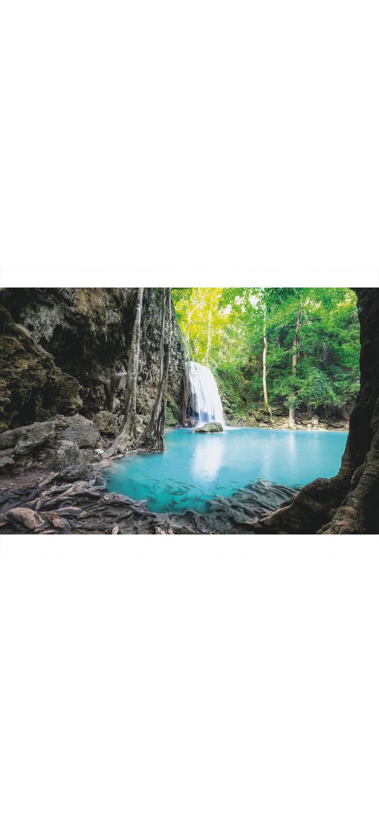 Fototapet peisaj cascadă, Erawan Waterfall, 400x260 cm