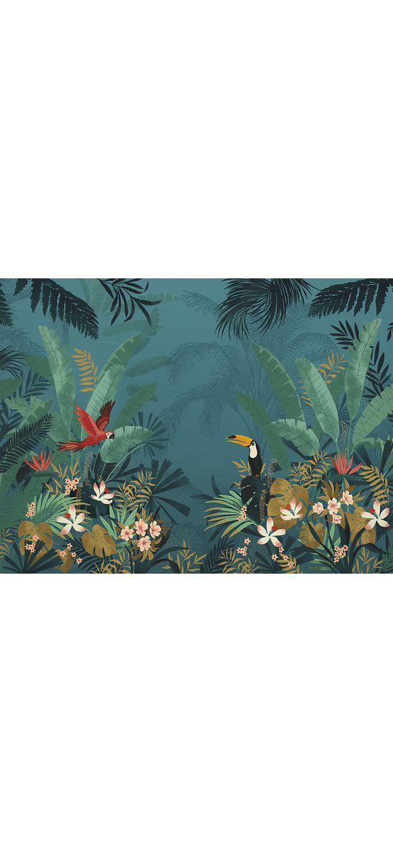 Fototapet peisaj junglă Enchanted Jungle, Komar, verde, 368x248 cm