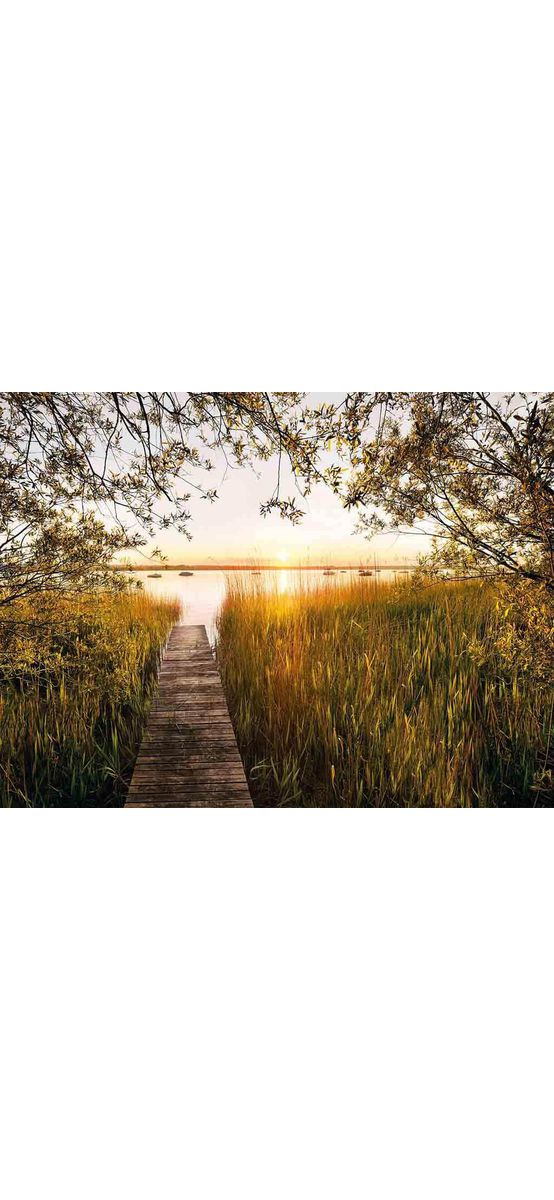 Fototapet Lakeside, Komar, peisaj cu ponton pe lac, 400x260 cm