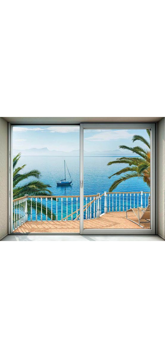 Fototapet 3D Tranquillo, Komar, fereastră către mare, 400x260 cm