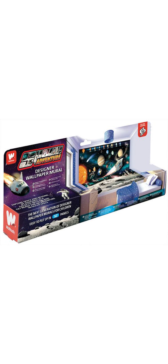 Fototapet planete Space Adventure, Walltastic, decorațiune multicoloră, dimensiuni fototapet 305x244 cm