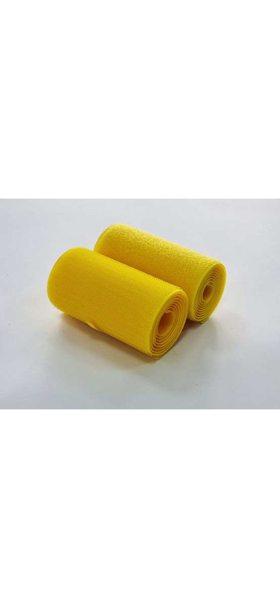 Set bandă arici, Velcro cu adeziv, benzi Hook and Loop, set bandă cu scai și puf ideală pentru cusut, role cu lățimea de 10cm - culoarea galbenă