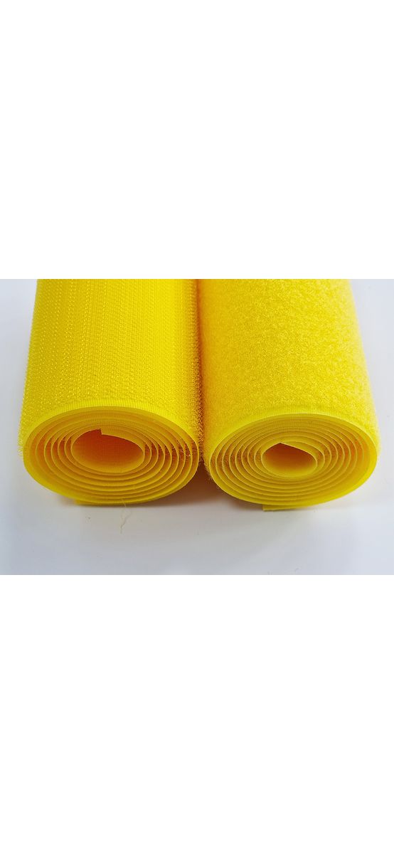 Set bandă arici, Velcro fără adeziv, benzi Hook and Loop, set bandă cu scai și puf ideală pentru cusut, role cu lățimea de 10cm - culoarea galbenă