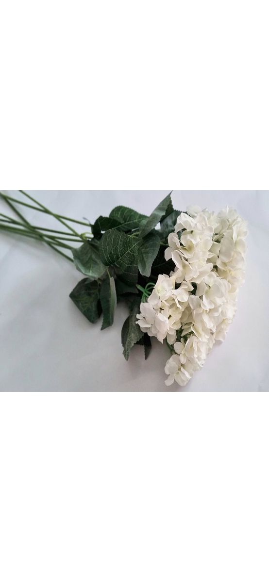 Buchet flori artificiale alb unt, 5 fire, 60 cm înălţime