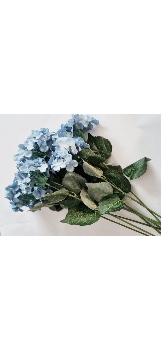 Buchet flori artificiale albastre, 5 fire, 60 cm înălţime
