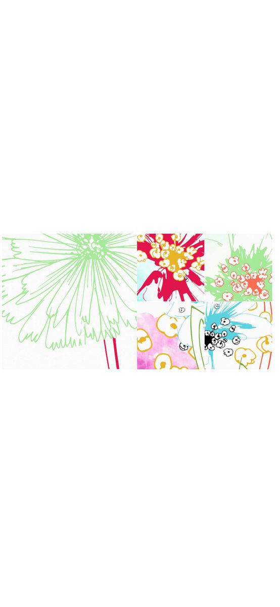 Fototapet floral Joyful, Komar, imprimeu grafic, multicolor, 200x250 cm