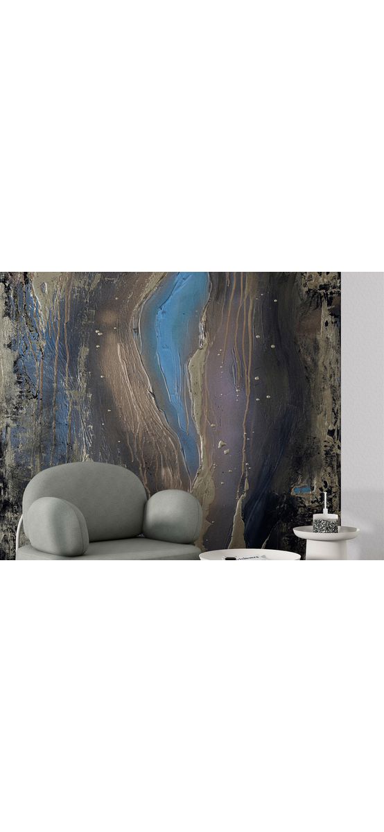 Fototapet imitaţie decorativă albastră Greg, decor perete living, dormitor, 184x254 cm