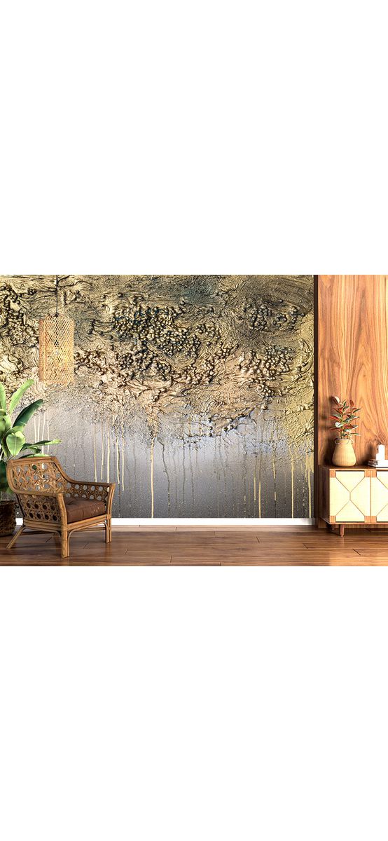 Fototapet abstract Golden Forest, pentru living şi dormitor, 368x254 cm