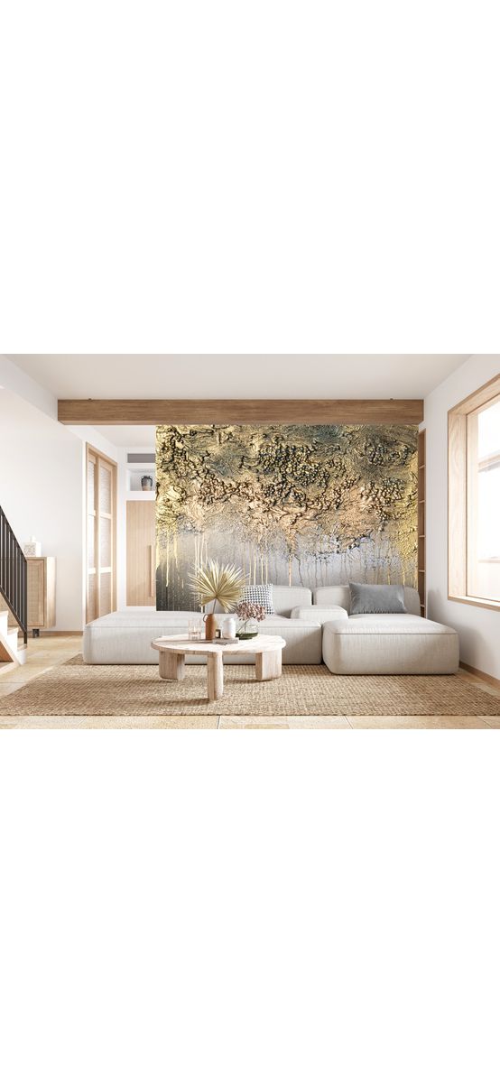 Fototapet abstract Golden Forest, pentru living şi dormitor, 368x254 cm