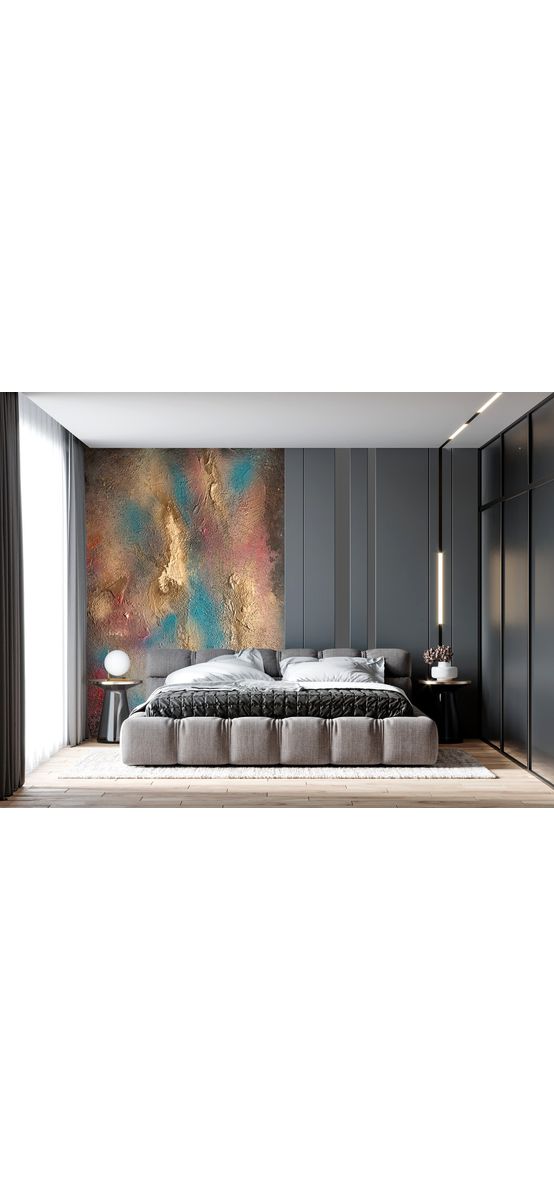 Fototapet imitaţie decorativă colorată Happiness, decor perete living, dormitor, hol, spaţii comerciale, 184x254 cm