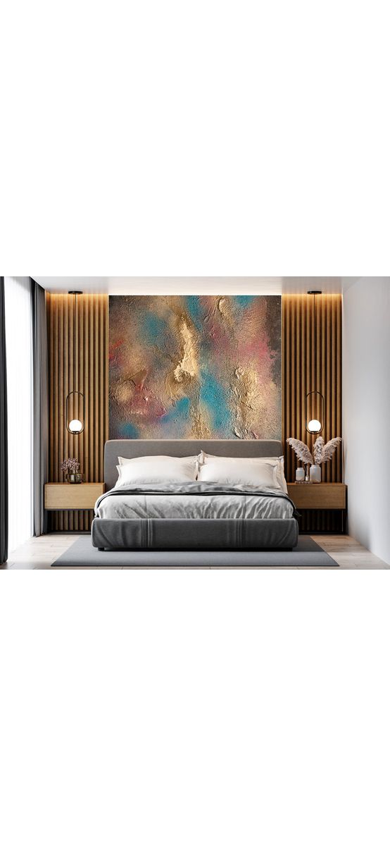 Fototapet imitaţie decorativă colorată Happiness, decor perete living, dormitor, hol, spaţii comerciale, 208x208 cm