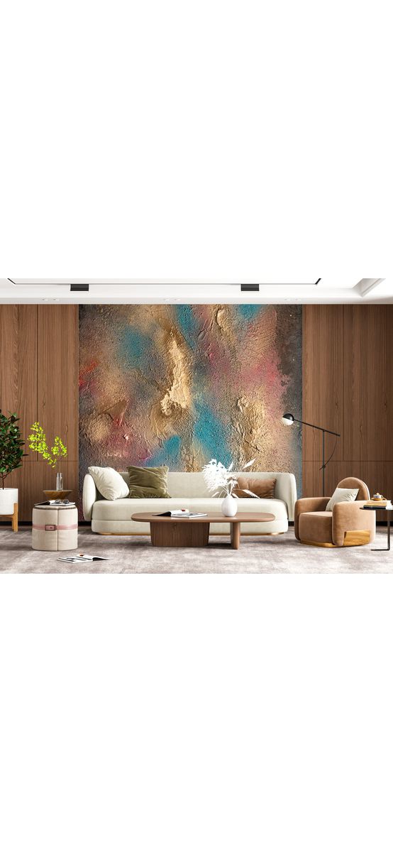 Fototapet imitaţie decorativă colorată Happiness, decor perete living, dormitor, hol, spaţii comerciale, 208x208 cm