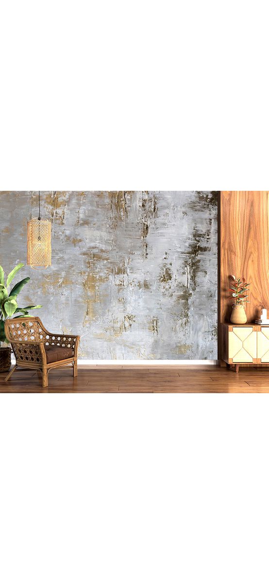 Fototapet imitaţie decorativă gri Gilded Harmony, decor perete living şi dormitor, 312x219 cm