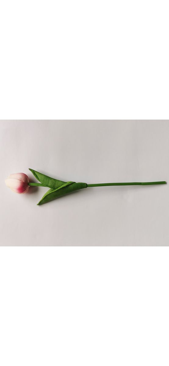 Lalele artificiale roz pal, buchet cu 7 flori, 30 cm înălţime