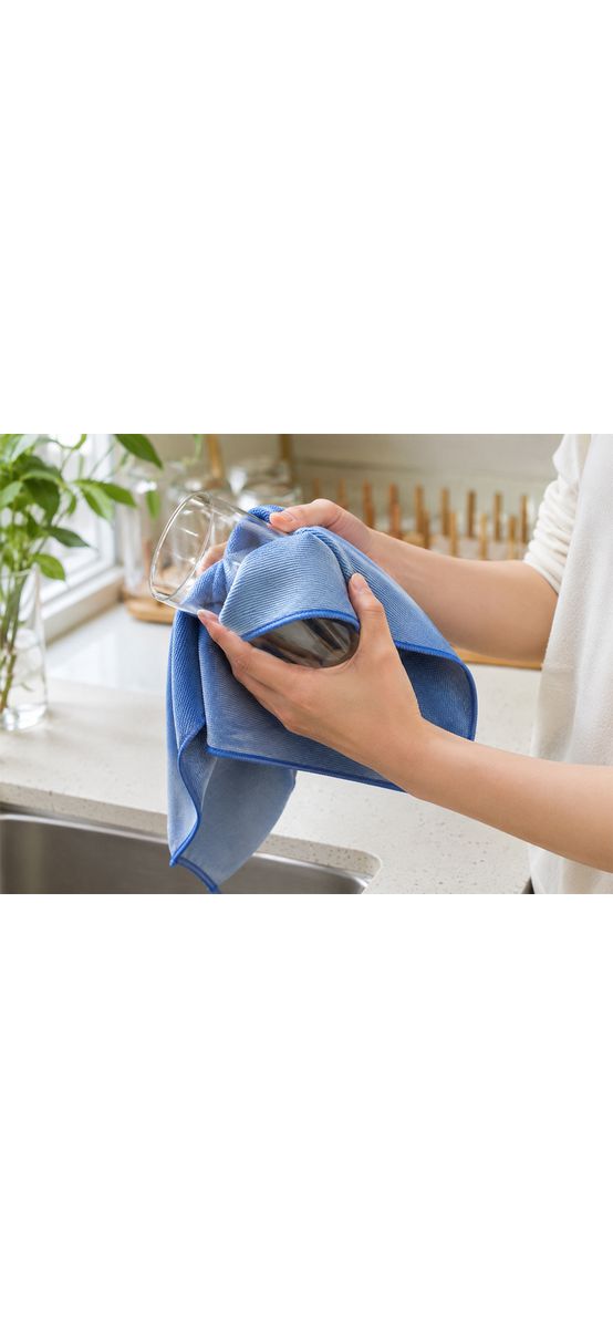 Set 3 lavete premium din microfibră cu striații, 30 x 30 cm – pentru sticlă și ecrane