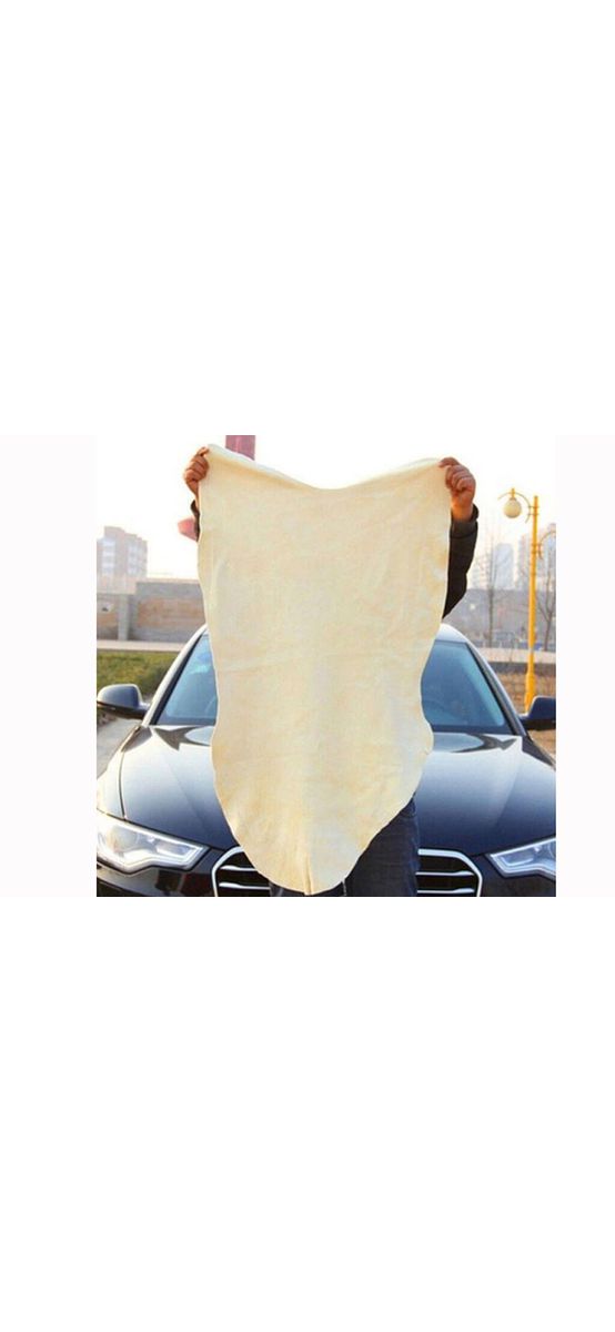 Lavetă piele căprioară, pentru curăţare şi uscare, 90x60 cm, forma neregulată