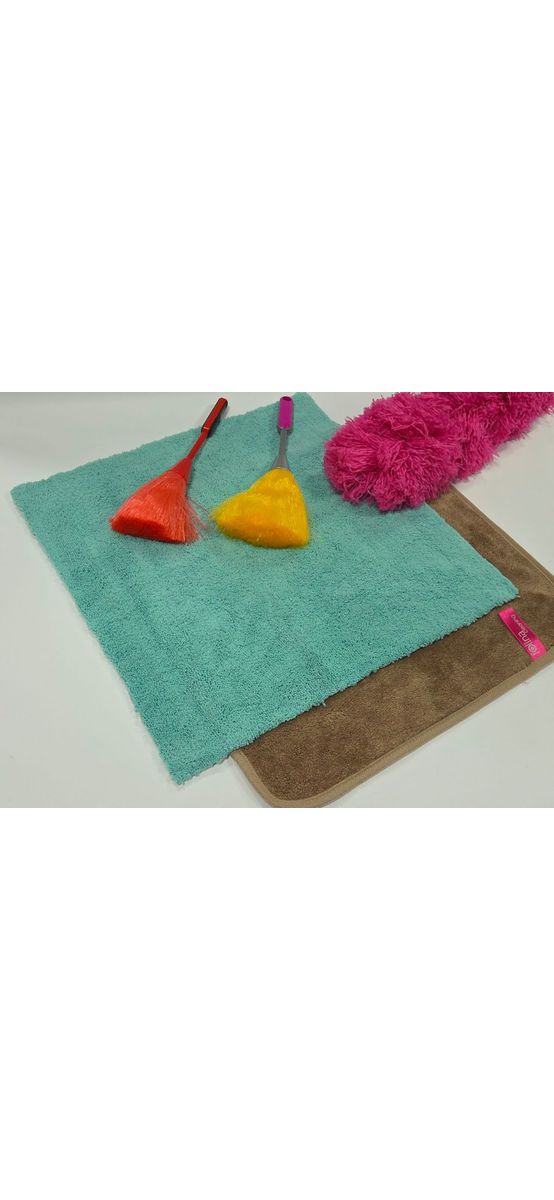 Set 2 lavete microfibră și 3 pămătufuri praf – curățare rapidă și eficientă