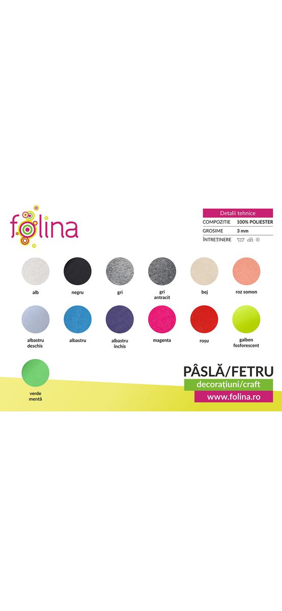 Litere sau cifre personalizate din fetru (până la 4 litere/cifre), pâslă colorată, 13 culori disponibile, grosime de 3 mm
