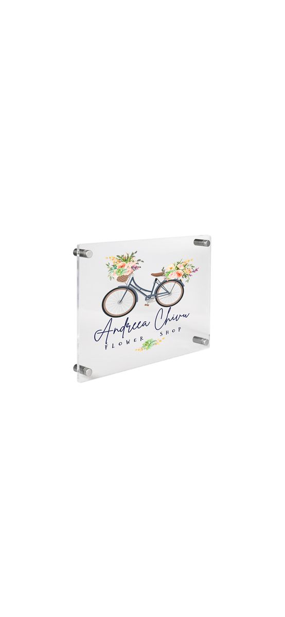 Plăcuță personalizată la comandă cu adresa sau afacerea ta cu logo, text sau grafică, printare UV, distanțiere incluse