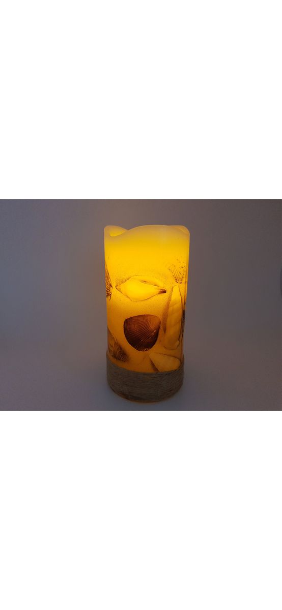 Lumânare decorativă LED Scoici bej