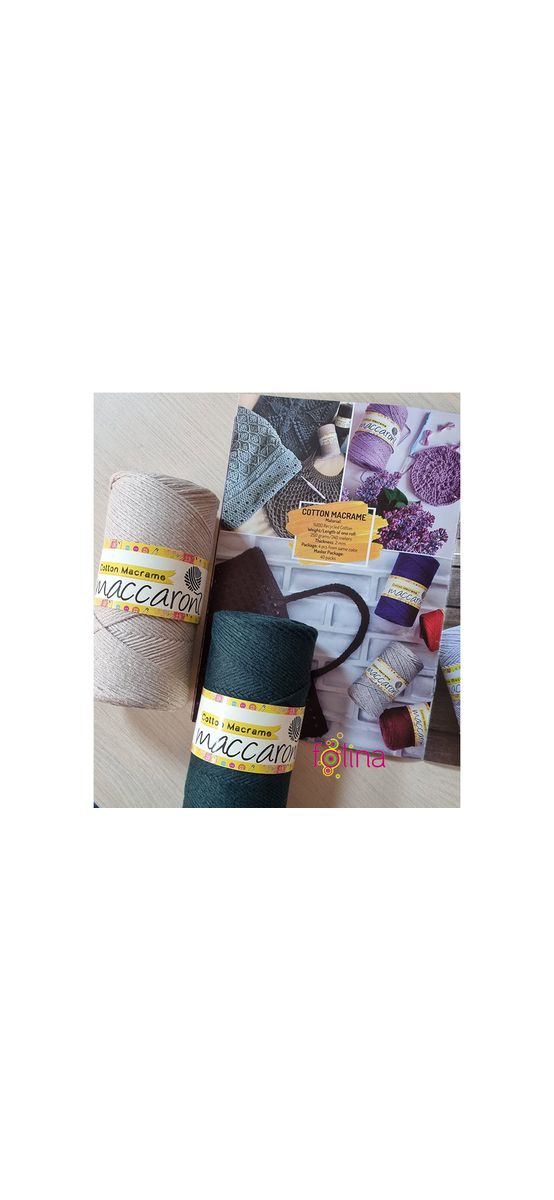 Fir textil Maccaroni Cotton Macrame verde inchis