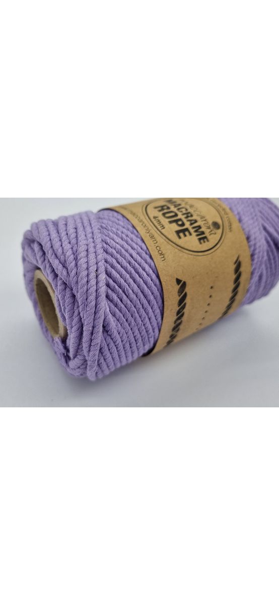 Macrame Rope, fire răsucite de 4 mm, lila