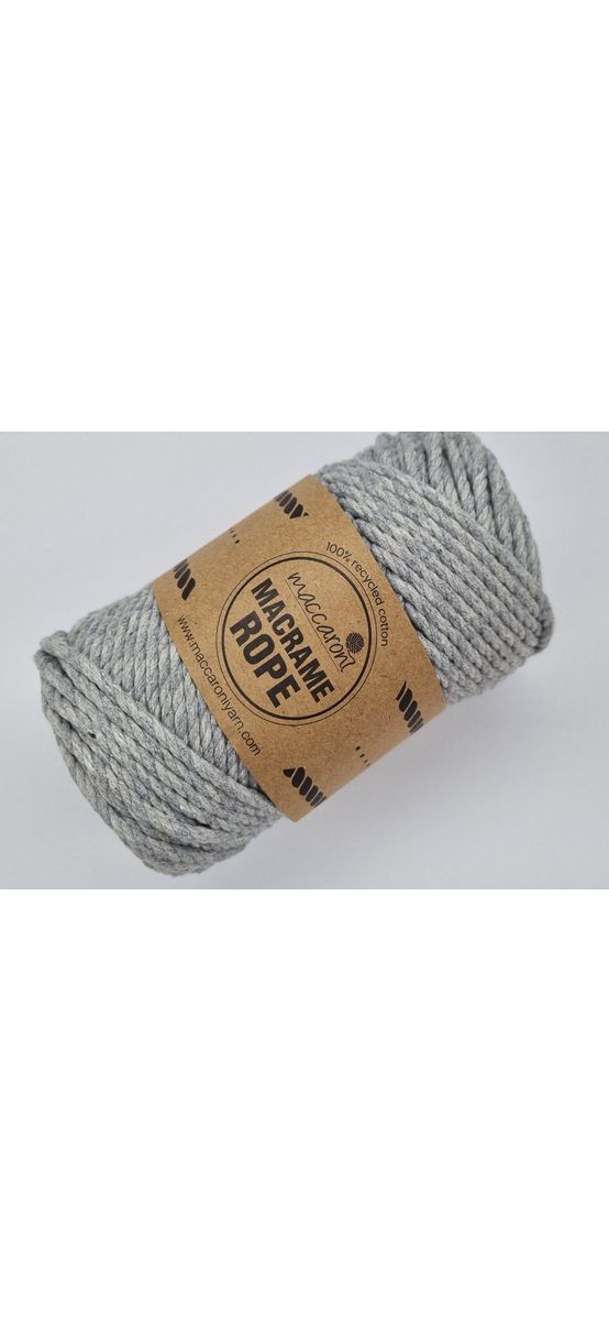 Macrame Rope, fire răsucite de 4 mm, gri