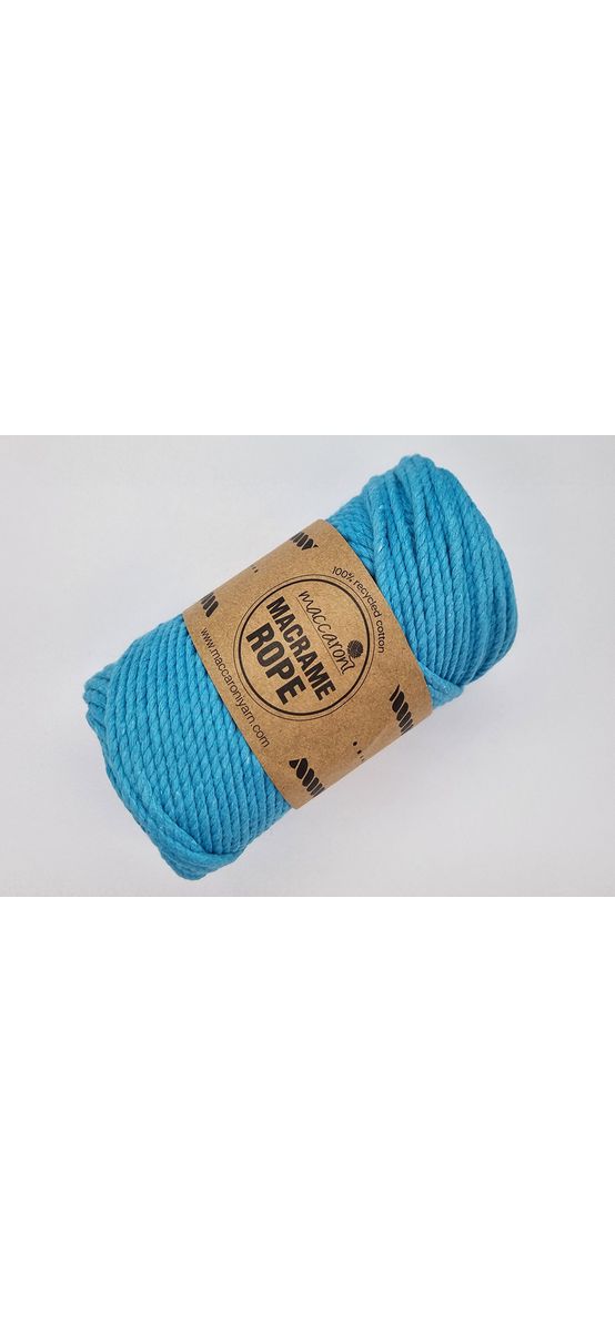 Macrame Rope, fire răsucite de 4 mm, albastru deschis