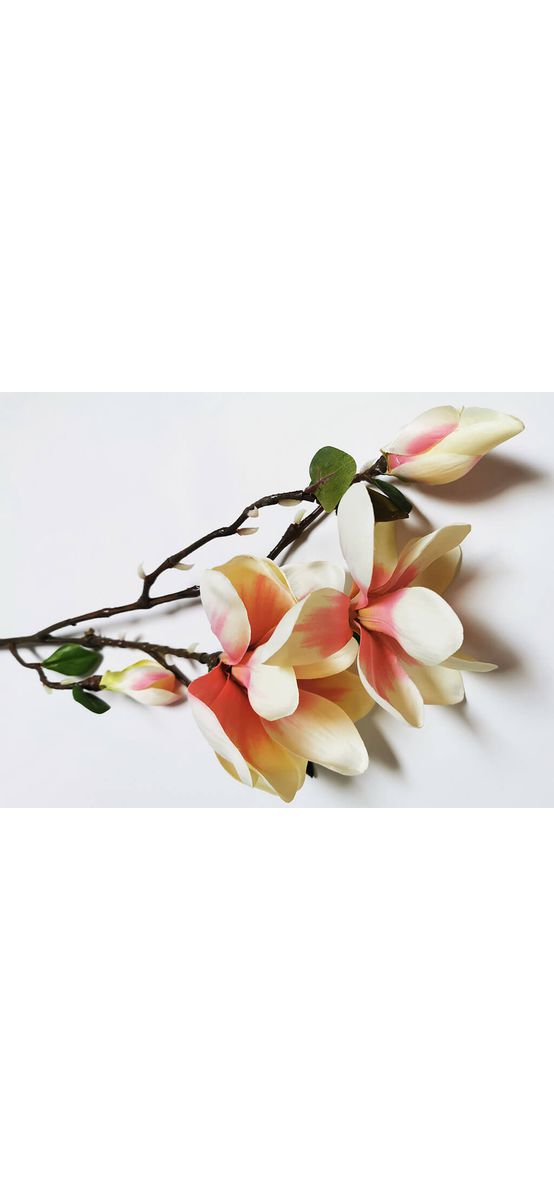 Magnolie artificială crem-roz, 80 cm înălţime