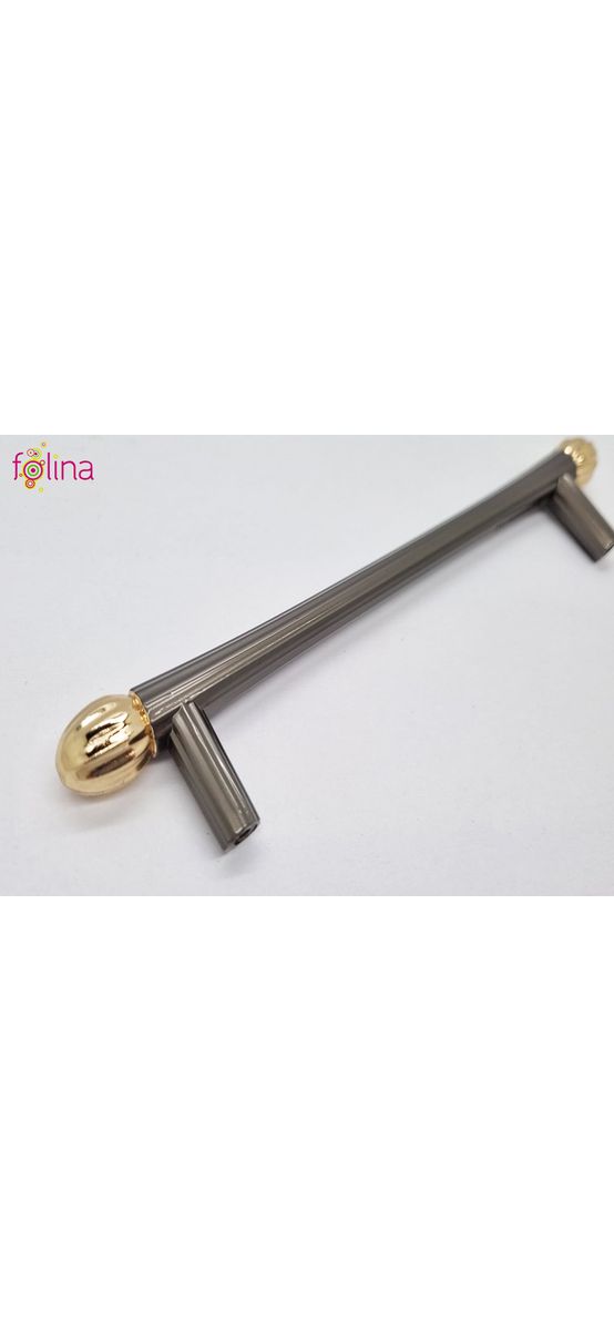 Mâner mobilă metalic, gri antracit cu detalii aurii, 128 mm distanţa dintre punctele de prindere