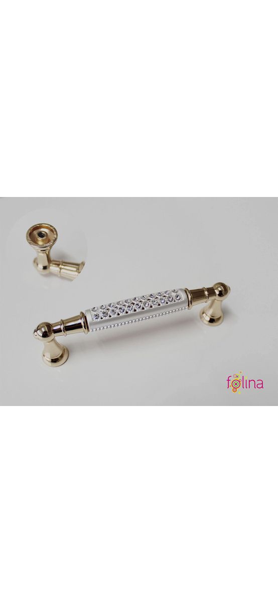 Mâner mobilă metalic, auriu cu model argintiu, 96 mm distanţa dintre punctele de prindere