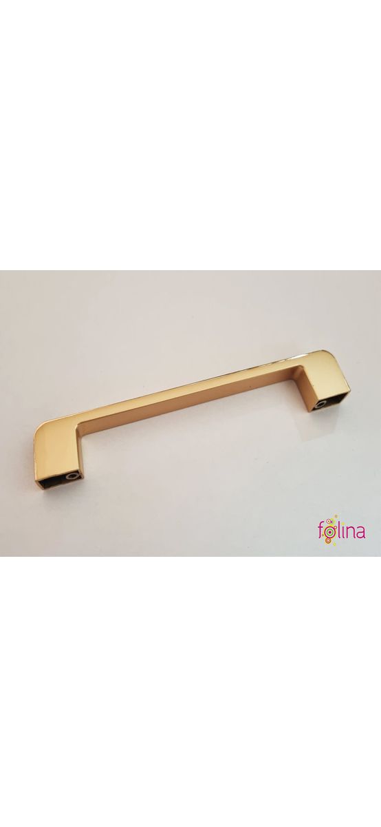 Mâner mobilă metalic, bej lucios cu margini aurii, 128 mm distanţa dintre punctele de prindere