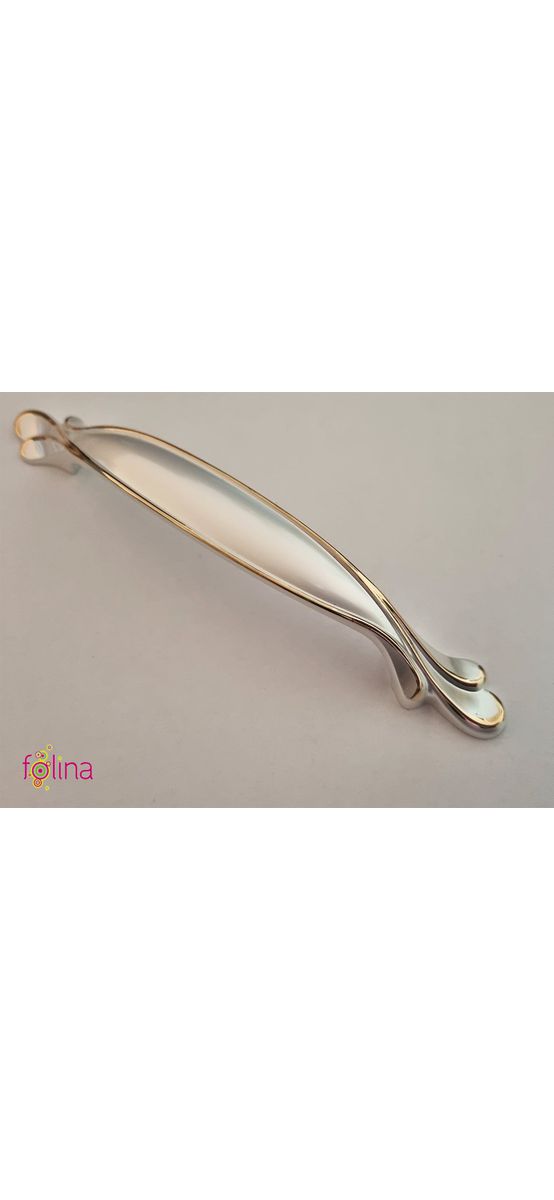 Mâner mobilă metalic, model clasic gri deschis sidefat, 128 mm distanţa dintre punctele de prindere
