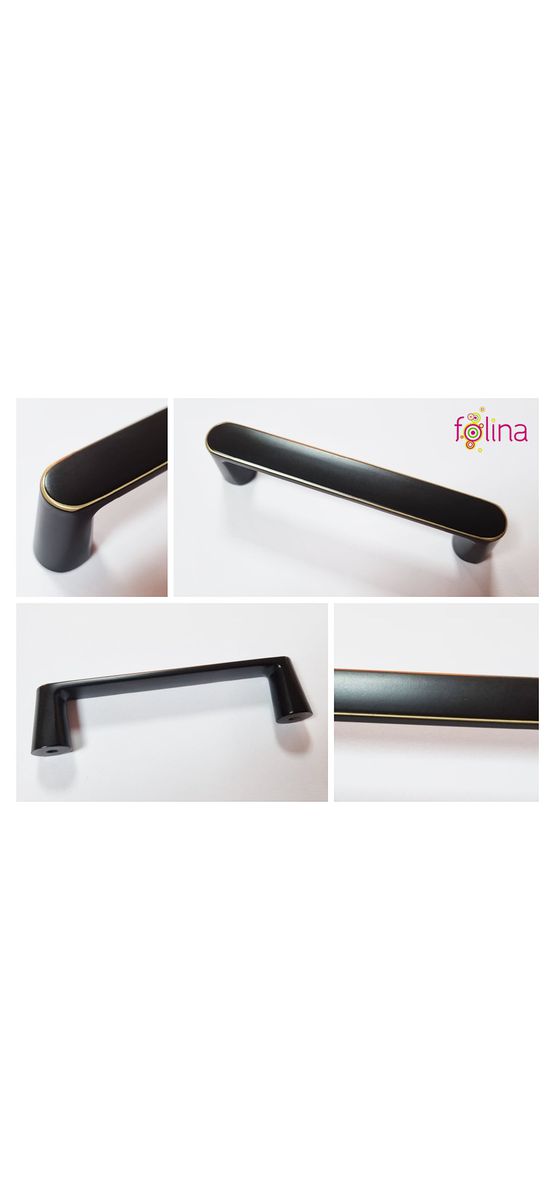 Mâner mobilă metalic, negru mat, 128mm distanţa dintre punctele de prindere