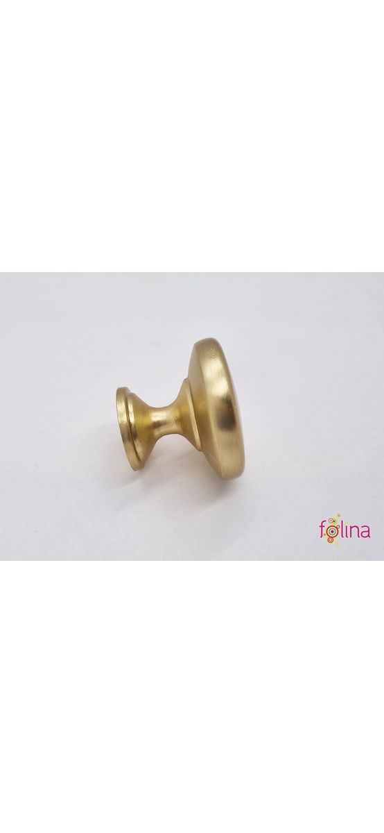 Mâner mobilă tip buton metalic rotund, auriu mat