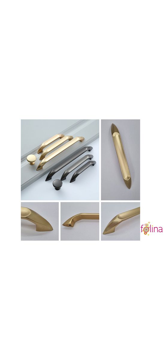 Mâner mobilă metalic, auriu mat, 128 mm distanţa dintre punctele de prindere