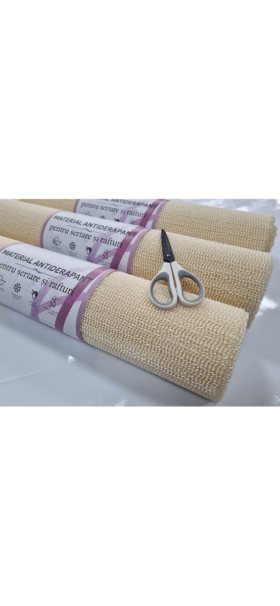 Material protecţie antialunecare crem, Folina 8600, pentru sertare si rafturi, rolă de 60 cm x 5 metri