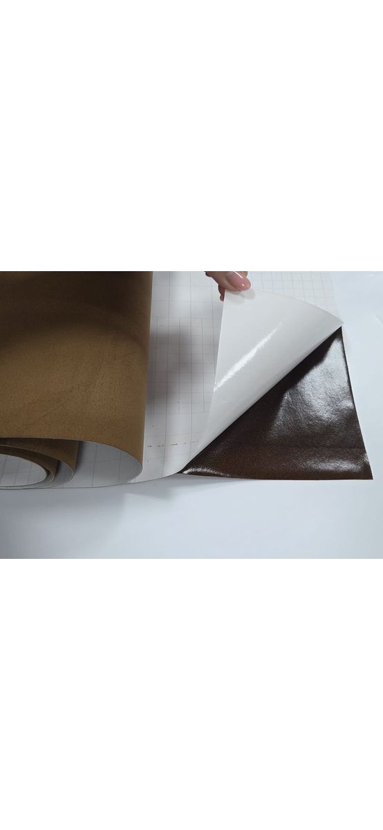 Material autoadeziv imitație piele întoarsă maro (Suedette), lățime 152 cm, se vinde la metru liniar