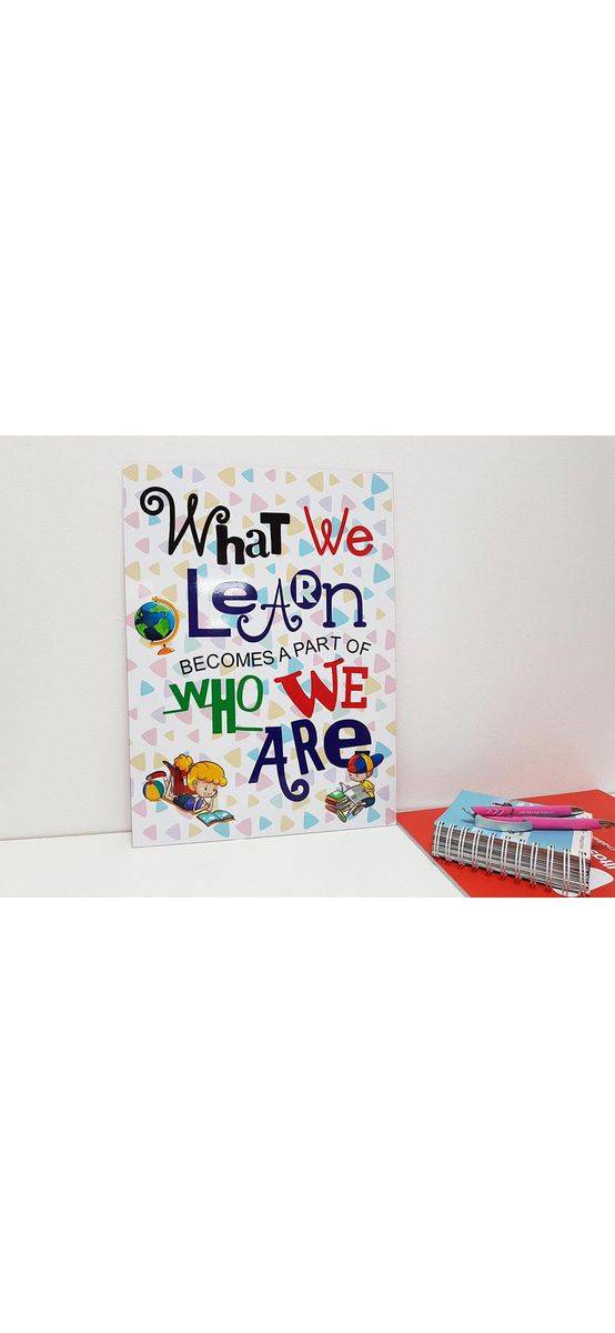 Tablou mesaj motivaţional Learn, multicolor, 40x30 cm